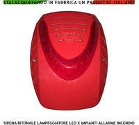 SEGNALATORE ALLARME INCENDIO SIRENA ELETTRONICA LAMPEGGIANTE LED ALIMENT. 24 VCC