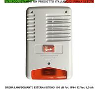 Segnalatore Allarme Sirena Esterna Lampeggiante 12V Led Stato Impianto Antifurto