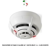 SEGNALATORE INCENDIO E FUMO E CALORE MULTICRIT. RELÈ DI USCITA ALIMEN. 12/24 VCC