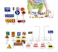 Segnalatore per Bambini - Set da 28 Pezzi, Gioco educativo Portatile | Scudo didattico per la consapevolezza della Sicurezza, Set di segnali stradali Colorati, per Compleanno
