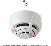 SEGNALATORE TERMICO SOGLIA FISSA 62° C. USCITA RELÈ CONTATTO 1 A ALIM. 12/24 VCC