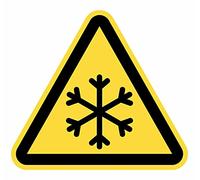 Segnale adesivo avvertimento rischio bassa temperatura 5 pezzi da 15 cm adesivo triangolo giallo segnalazione pericolo (15 cm, bassa temperatura)