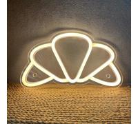 Segnale al neon a forma di croissant Segnale al neon USB-alimentato con luce di pane dimmerabile Decorazione murale per panetteria da cucina per bar da caffè e negozio di dessert