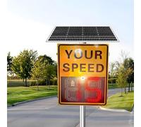 Segnale Avviso Velocità Con Radar Solare LED Display Pannello Avviso Traffico For Strade Zone Scolastiche Segnale Avviso Limite Velocità Attivato Dal Radar Quartiere(Orange,19.69 * 27.56in)