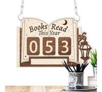 Segnale da bancone con scritta in inglese "Books Read Quest'anno", decorazione in legno, da appendere, per lettori, studenti, bibliotecari, scrittori, autori, casa, ufficio, compleanno, vacanze