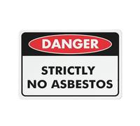 Segnale "Danger Strictly No Asbestos 20,3 x 30,5 cm in alluminio antiruggine facile da leggere e robusto Keep Out Outdoor Metal Signs For Home Farm Yard
