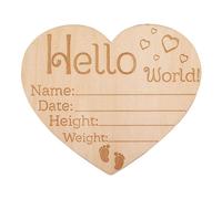 Segnale di annuncio del bambino | Cartello di annuncio in legno per ospedale | forma di cuore in legno Mílestone Baby Nursery Name Signs | Segnale di annuncio di nascita del bambino per l'ospedale e