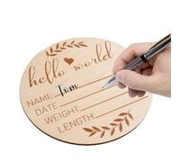 Segnale di annuncio di nascita, cartello rotondo in legno con nome per la cameretta dei bambini, segno di nascita unico, ricordo per shower