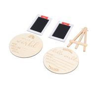 Segnale di Annuncio di Nascita di un Bambino, Cartello di Nascita di un Bambino in Legno, Ricordi con Tampone di Inchiostro, Impronte di ManiPietra Miliare del Neonato