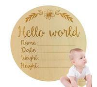 Segnale di annuncio KeepSake, cartello di annuncio in legno,Nome di nascita Data di registrazione Segno 'annuncio - Ragazzi e ragazze Momento Genitori Souvenir Novità Keepsake per la sala studio,