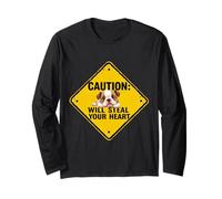 Segnale di attenzione Bulldog inglese divertente regalo cucciolo bulldog Maglia a Manica