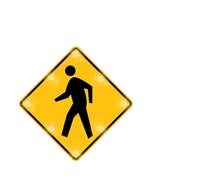 Segnale di attraversamento pedonale a LED solare da 24" - IP65, pellicola riflettente 3M(30inches)