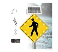 Segnale di attraversamento pedonale solare resistente alle intemperie da 24 pollici - LED lampeggiante for la sicurezza urbana(24inches)