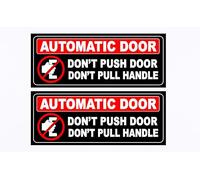 Segnale di avvertimento automatico per porta, 20 x 7 cm, con scritta "Don't Push Door Don't Pull Handle", confezione da 2, nero e rosso