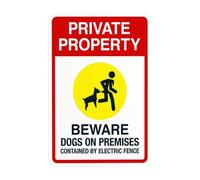 Segnale di avvertimento "Beware Dogs On Premises Contained By Electric Found", "Beware Of Dog Security", per affari, casa, strada, parete, sicurezza, attenzione, decorazione personalizzata, 20,3 x