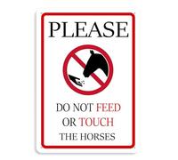 Segnale di avvertimento cavalli Do Not Feed Signs Touch Please Slow Down Or The Thank You, metallo alluminio 30,5 x 40,6 cm