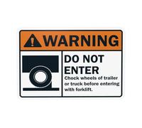 Segnale di avvertimento Chock Wheels Of Trailer Warning Sign, Segnali di sicurezza in metallo per la sicurezza del camion, per casa, lavoro, esterni, interni, strada, cortile, garage, parete stradale