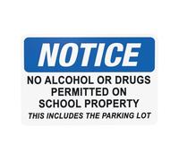 Segnale di avvertimento con avviso No Alcohol or Drugs Permitted - Segnale di divieto di sicurezza in metallo per casa, affari, esterni, interni, strada, cortile, garage, strada, parete, sicurezza