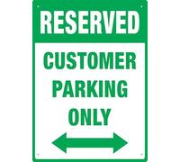 Segnale di avvertimento con freccia a due vie con scritta "Reserved Customer Parking Only", in latta, per casa, cucina, fattoria, giardino, garage, decorazione da parete, 30,5 x