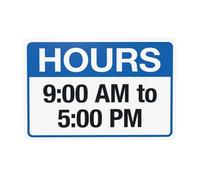 Segnale di avvertimento con scritta "Hours 9AM to 5PM, Office Security Metal Signs for Home Business Outdoor Indoor Road Yard Garage Street Wall Safety Caution Custom Decor 30,5 x 20,3 cm