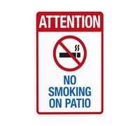 Segnale di avvertimento con scritta in inglese "Attention No Smoking On Patio, Pool Rules Security Metal Signs for Home Business Outdoor Indoor Road Yard Garage Street Wall Safety Caution Custom Decor