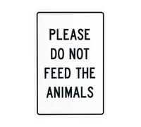 Segnale di avvertimento con scritta in inglese "Do Not Feed The Animals, Wildlife Security", per esterni, interni, strada, cortile, garage, casa, lavoro, parete, sicurezza, sicurezza, decorazione