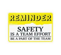 Segnale di avvertimento con scritta in lingua inglese "Safety Is A Team Effort Be A Part Of The Team", cartello di sicurezza in metallo per casa, lavoro, esterni, interni, garage, strada, parete