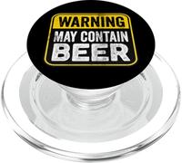 Segnale di avvertimento con scritta "May Contain Beer", divertente compleanno PopSockets PopGrip per MagSafe