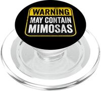 Segnale di avvertimento con scritta "May Contain Mimosas", divertente regalo di compleanno PopSockets PopGrip per MagSafe