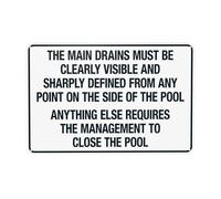 Segnale di avvertimento con scritta "Montana Drains Must Be Clearly Sign, Complilies With State Of Montana Pool Safety Code", cartello di sicurezza in metallo, uso per affari, strada, strada, casa