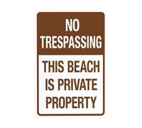 Segnale di avvertimento con scritta "No Trespassing This Beach Is Private Property Warn", per la sicurezza della proprietà privata, cartelli in metallo per affari, casa, strada, cortile, garage