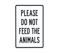 Segnale di avvertimento con scritta "Please Do Not Feed The Animals, Wildlife Security", per esterni, interni, strada, cortile, garage, casa, lavoro, parete, sicurezza, sicurezza, decorazione