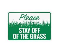 Segnale di avvertimento con scritta "Please Stay Off Of The Grass, Prohibition Security", per casa, lavoro, esterni, interni, strada, cortile, garage, muro stradale, sicurezza, decorazione