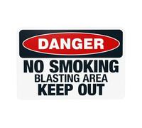 Segnale di avvertimento "Danger No Smoking Blasting Area Keep Out", cartello in metallo per la sicurezza della costruzione, per casa, lavoro, esterni, interni, strada, garage, parete, sicurezza