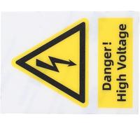 Segnale di avvertimento di tensione, 6 x 4,4 x 0,1 cm, adesivo di avvertimento multicolore, cartello di sicurezza per pannello elettrico, design audace, avvisi di tensione per uso esterno