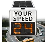 Segnale Di Avvertimento Di Velocità Radar Solare 20"x27"/24"x35", Display A 2/3 Cifre, Feedback Di Velocità A LED, Telecomando Wireless, Applicabile Ad Autostrade(3digitdisplaya,20"x27")