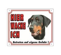 Segnale di avvertimento Dobermann giallo, 12 x 3,5 cm