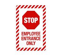 Segnale di avvertimento "Employee Entrance Only Stop", segnale di avvertimento "Do Not Enter Security" per affari, casa, esterni, interni, strada, cortile, garage, parete stradale, decorazione, 20 x