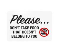 Segnale di avvertimento grafico con scritta in lingua inglese "Please Don't Take Food That Don't Belong To You with Graphic Warning - Room Security Security - Room Security Security - Room Security