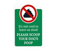Segnale di avvertimento grafico con scritta "It's Not Cool to Leave Stool Scoop your Dog's Poop With Graphic Warning No Dog Poop Security Metal Signs for Business Home Outdoor Indoor Wall Safety