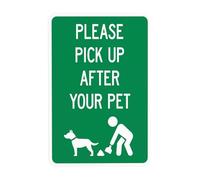 Segnale di avvertimento grafico con scritta "Please Pick Up After Your Pet With No Dog Poop Security Metal Signs for Business Home Outdoor Indoor Road Garage Street Wall Safety Caution Custom Decor