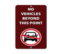 Segnale di Avvertimento in Metallo, 20,3 x 30,5 cm, con Scritta No Vehicles Beyond This Point (Lingua Italiana Non Garantita)