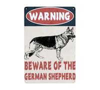Segnale di avvertimento in metallo con scritta "Beware of the German Shepherd", segnale di sicurezza per casa e giardino, 20 x 30 cm