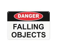 Segnale di avvertimento in metallo "Danger Falling Objects", segnale di sicurezza per interni ed esterni, 20,3 x 30,5 cm
