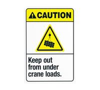 Segnale di avvertimento Keep Out From Under Crane Loads, cartello di sicurezza in metallo per affari, casa, esterni, interni, strada, cortile, garage, parete stradale, sicurezza, sicurezza