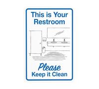 Segnale di avvertimento Keep Your Restroom Clean, cartello di sicurezza in metallo per ufficio, casa, esterni, interni, strada, cortile, garage, parete stradale, sicurezza, decorazione personalizzata