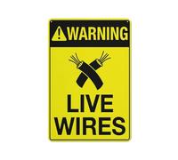 Segnale di avvertimento Live Wires, segnale di sicurezza, cartelli esterni, 30,5 x 20,3 cm, cartello per casa, affari, vialetto di allarme