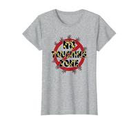 Segnale di Avvertimento No Touching Zone Not Friendly Do Not Touch Maglietta, Donna, Grigio Melange, XS