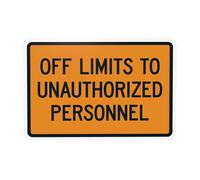 Segnale di avvertimento "Off Limits To Unauthorized Personnel, Do Not Enter Security", per casa, lavoro, esterni, interni, strada, cortile, garage, strada, parete, sicurezza, sicurezza, decorazione