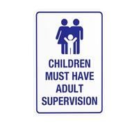 Segnale di avvertimento per la piscina con scritta in inglese "Children Must Have Adult Supervision", con regole della piscina, per casa, lavoro, esterni, interni, strada, cortile, garage, muro